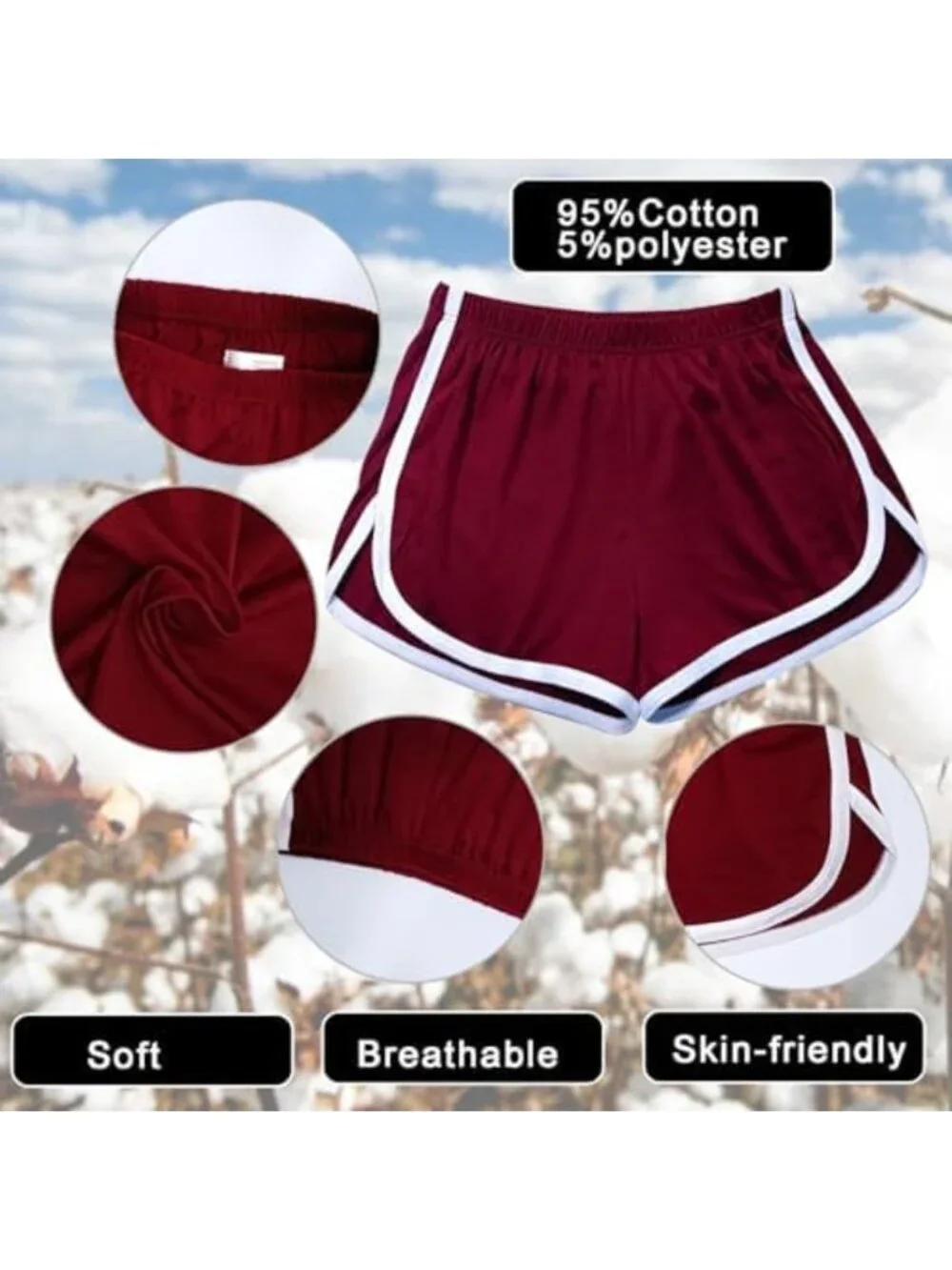 4 Pack Women's Cotton Yoga & Dance Shorts - Summer Athletic Cycling & Hiking